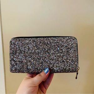 Glittery Zip Around Wallet